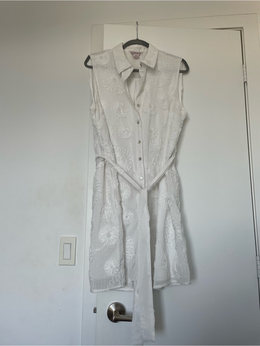 Nanette Lepore White Floral Mini Shirt Dress